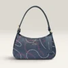 NWT Tommy Hilfiger Chain Print Shoulder Bag Navy Blue Purse