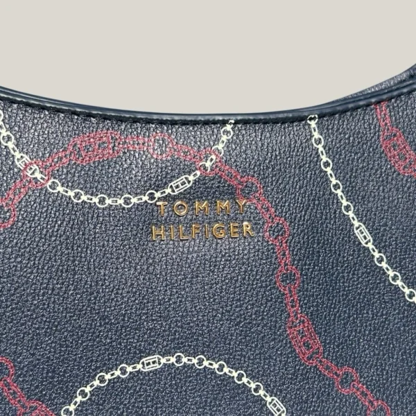 Tommy2 NWT Tommy Hilfiger Chain Print Shoulder Bag Navy Blue Purse
