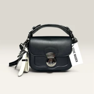 madden1 NWT Steve Madden Black Crossbody Saddle Bag With Black Accents