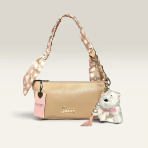 s-l1600 1 NWT Juicy Couture Small Shoulder Bag - Beige Logo Purse with Plush Charm
