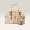 NWT Juicy Couture Sparkle Royal Satchel Buff Beige Velour Handbag Purse