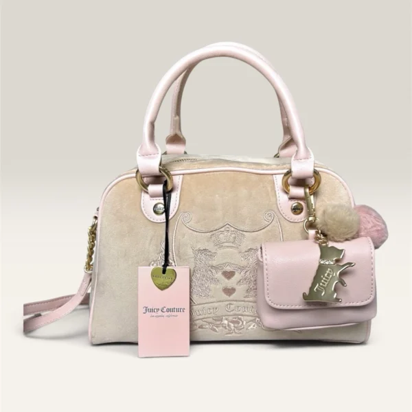 s-l1600 1 NWT Juicy Couture Sparkle Royal Satchel Buff Beige Handbag Purse