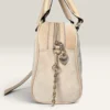 NWT Juicy Couture Sparkle Royal Satchel Buff Beige Velour Handbag Purse