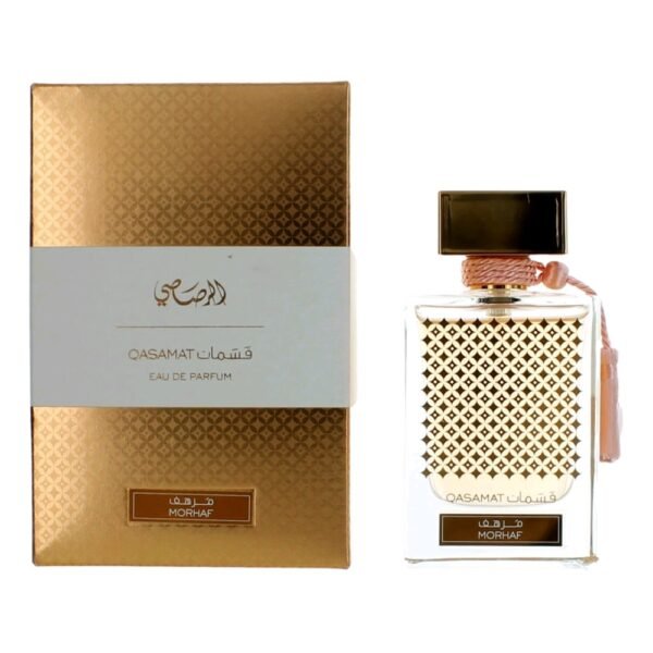 aurasqm25ps.jpg Qasamat Morhaf by Rasasi, 2.5 oz EDP Spray for Unisex