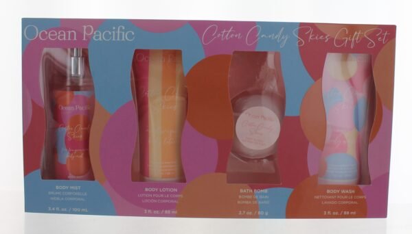 awgapccs4-1.jpg OP Cotton Candy Skies by Ocean Pacific, 4 Piece Gift Set for Women