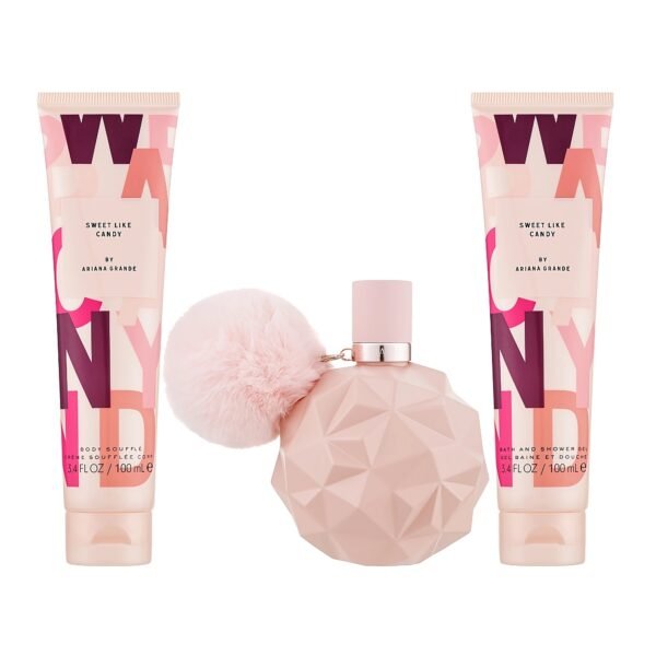 Sweet Like Candy by Ariana Grande, 3 Piece Gift Set for Women with 3.4 oz Eau De Parfum Spray